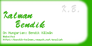 kalman bendik business card
